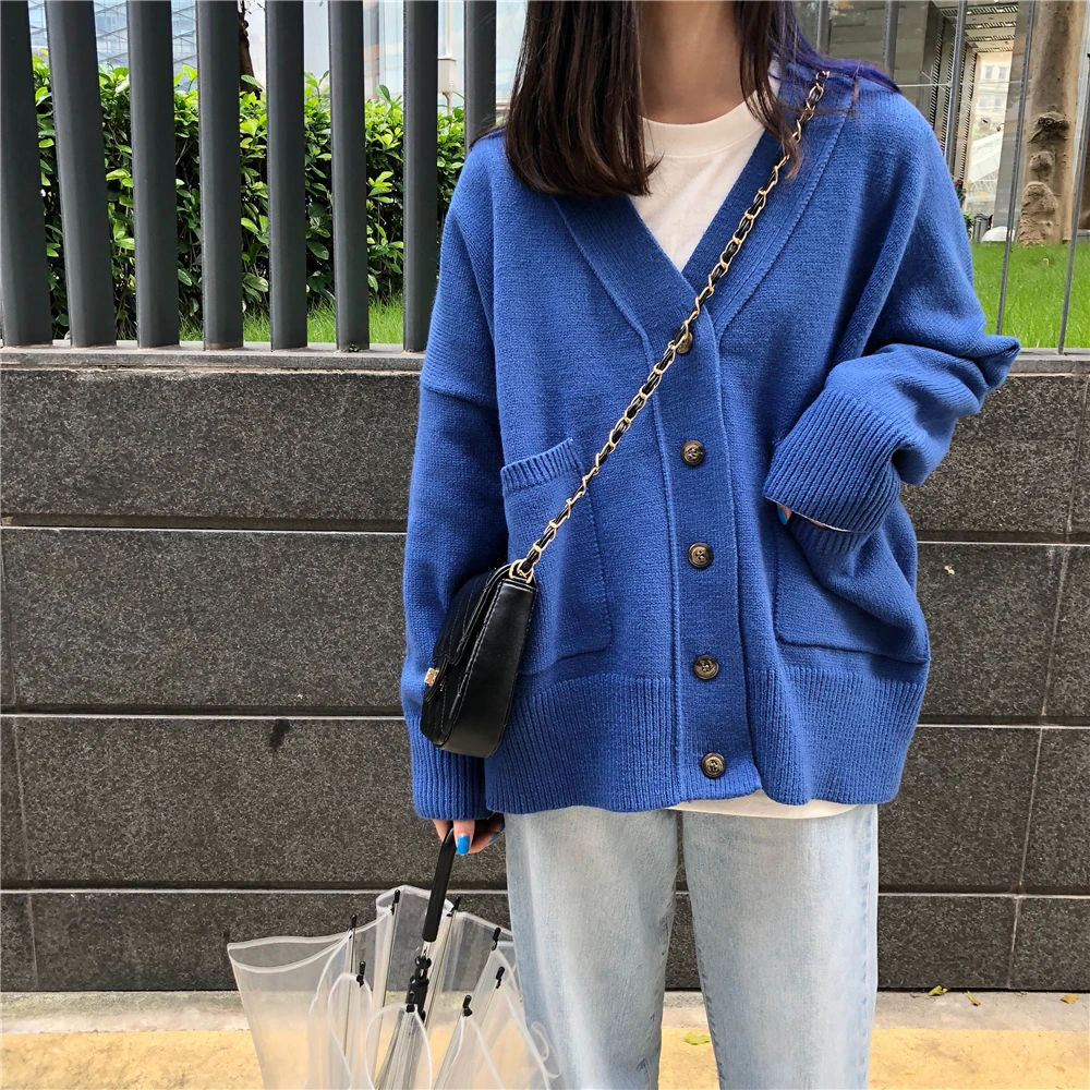 Зимние женские рождественские свитера, сексуальный женский однобортный Кардиган с v-образным вырезом, Корейская шикарная женская верхняя одежда, пальто с карманами
