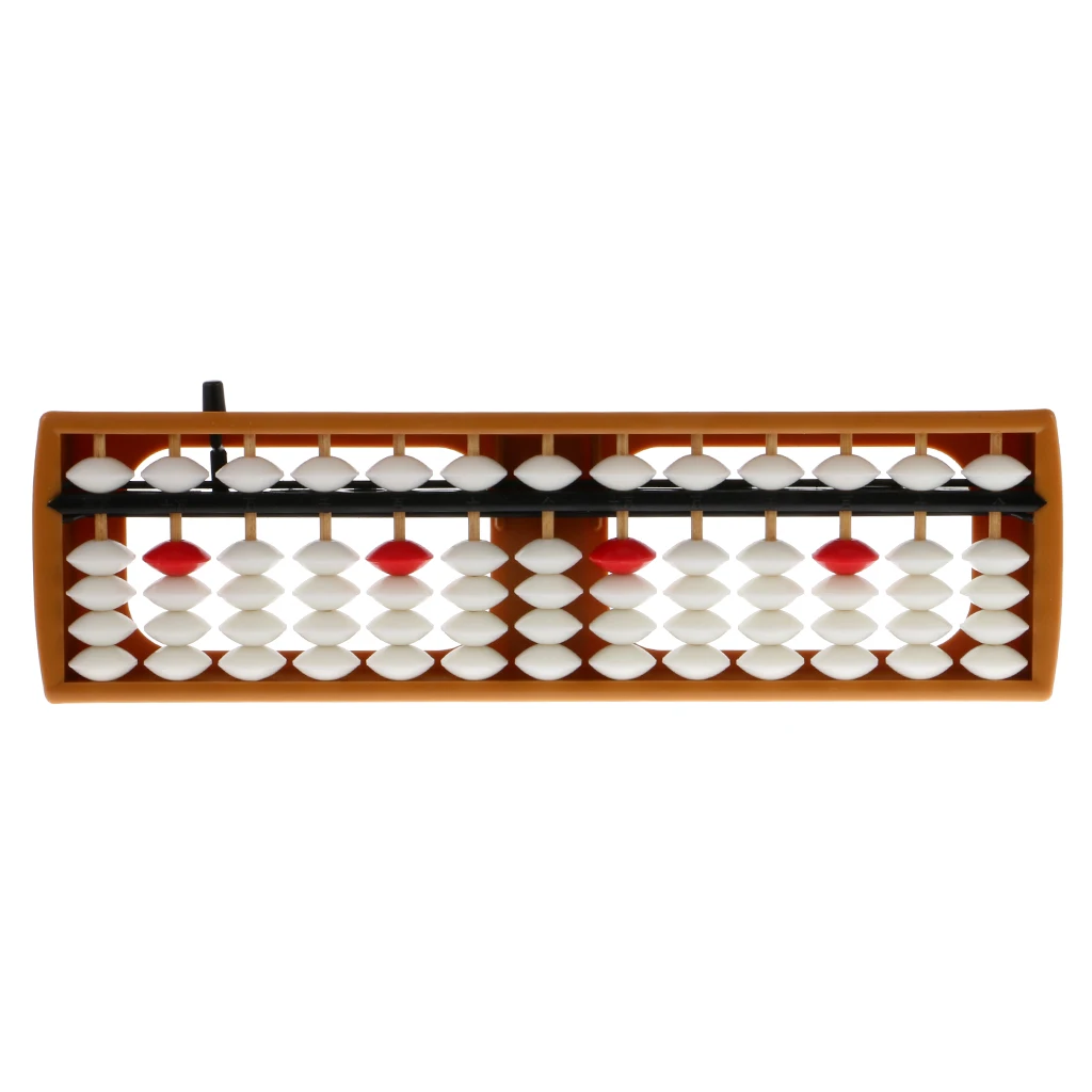 13 Rods Portable Plastic White Beads Column Abacus Counting Number Soroban Calculating Tool Educational Math Toy
