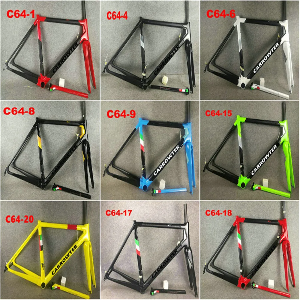 Carrowter Frame Glossy Matte MIx Road Bike Frameset Full Carbon Fiber Road Bicycle Frame