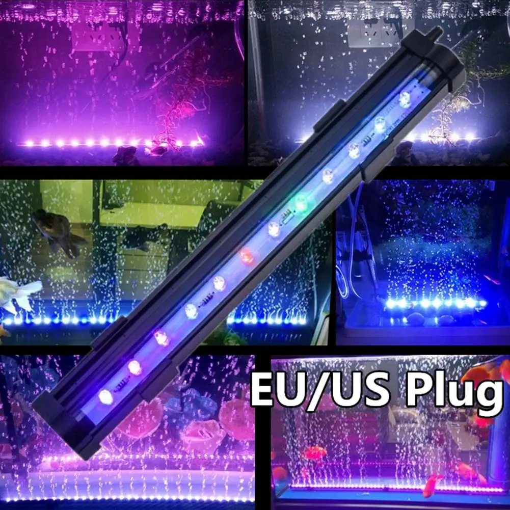

LED 7 Colors Change Aquarium Light Fish Bowl Submersible Light Air Bubble Lamp DC12V 7W EU Plug/US Plug for Fish Tanks Cisterns