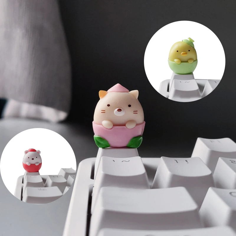 

Handmade DIY Custom Cute Little Creature KeyBoard Cap Mechanical Game KeyCap Cherry MX Axis R4 Gift For Friends