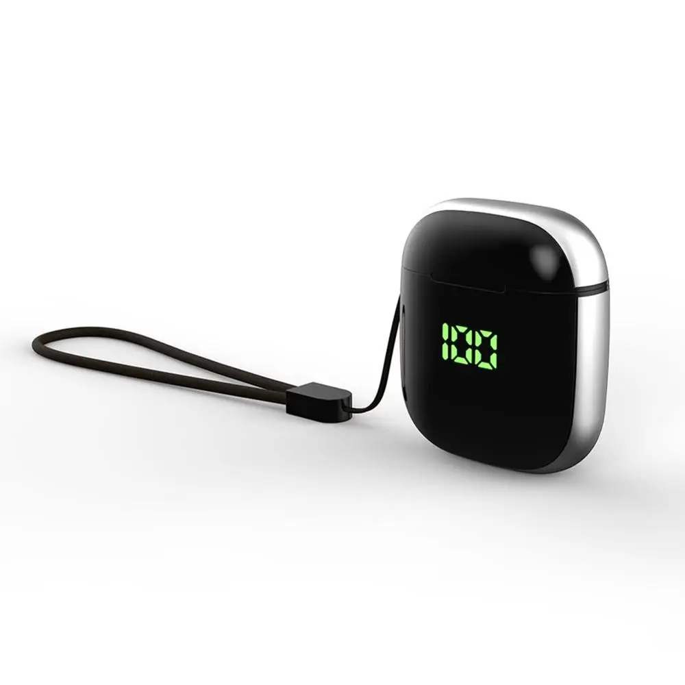 TWS беспроводные bluetooth наушники Bluetooth 5,0 Touch control спортивные наушники QI Беспроводная зарядка оригинальные наушники для телефона - Цвет: black silver WK60