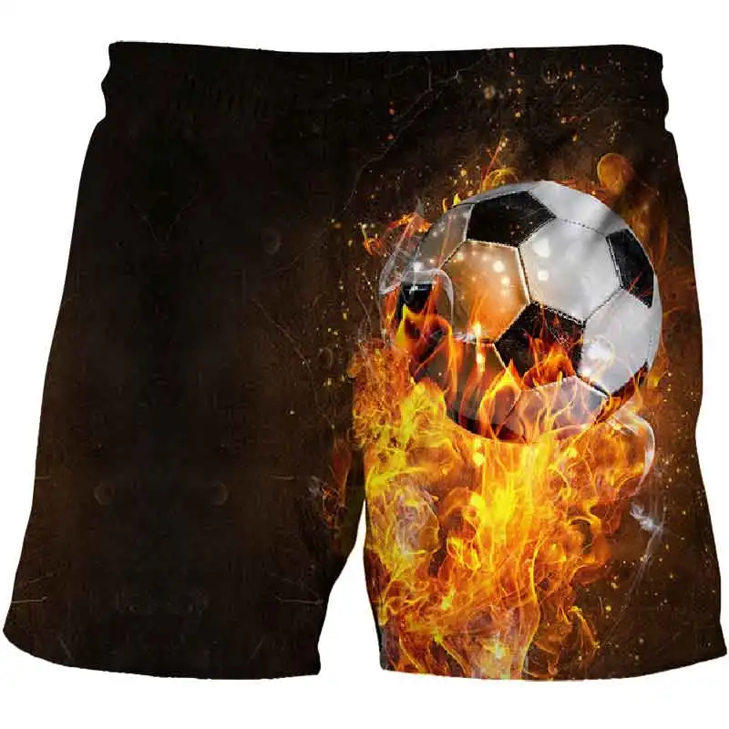 Kids shorts Flame Football 3D Print Swimwear Boy Swimsuit Swimming Trunks Set Beach Short for Toddler Children bañador niño 14 Y | Детская