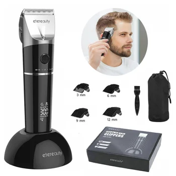 

Electric Hair Clipper Electric Cordless LED Display Titanium Ceramic Blade Cutting Kit with UK EU US Plug