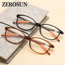 Zerosun TR90 очки для чтения, для мужчин и женщин, 2 шт./партия, для чтения диоптрий, дальнозоркости, очки, чехол