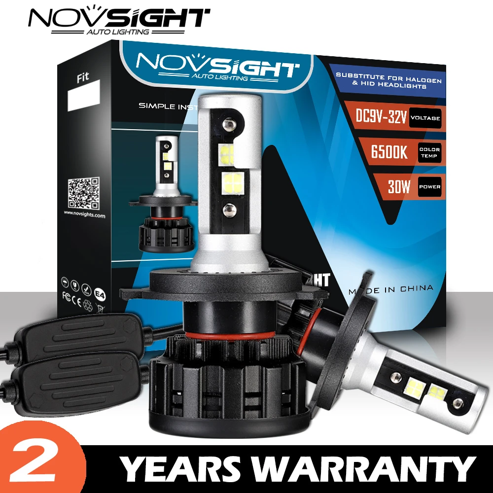 NOVSIGHT H4 светодиодный H7 H1 H3 H11 H8 H9 H13 9005 9006 9007 60 Вт 18000LM Автомобильные фары 12 В турбо