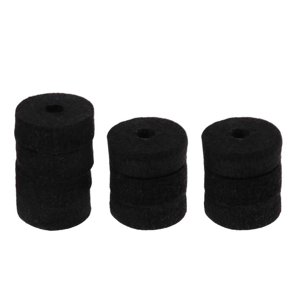 10pcs 35x15mm Black Felts Washers Pads Cymbal Stand Replacement for Drum Set