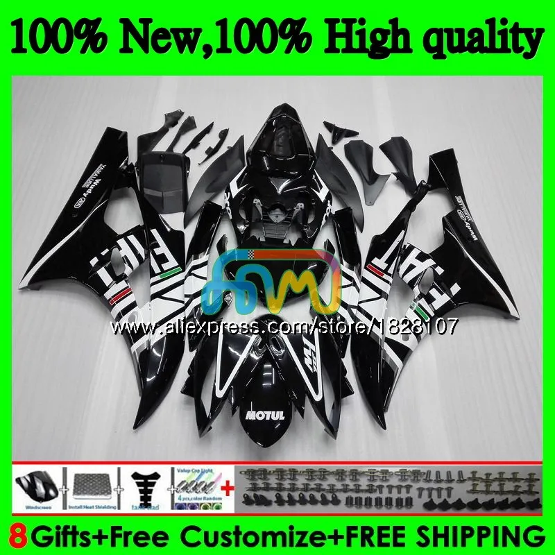 Body For YAMAHA White black YZF R 6 YZF 600 YZF-600 YZFR6 06 07 53BS.19 YZF R6 06-07 600CC YZF600 YZF-R6 2006 2007 OEM Fairings - Цвет: No. 1