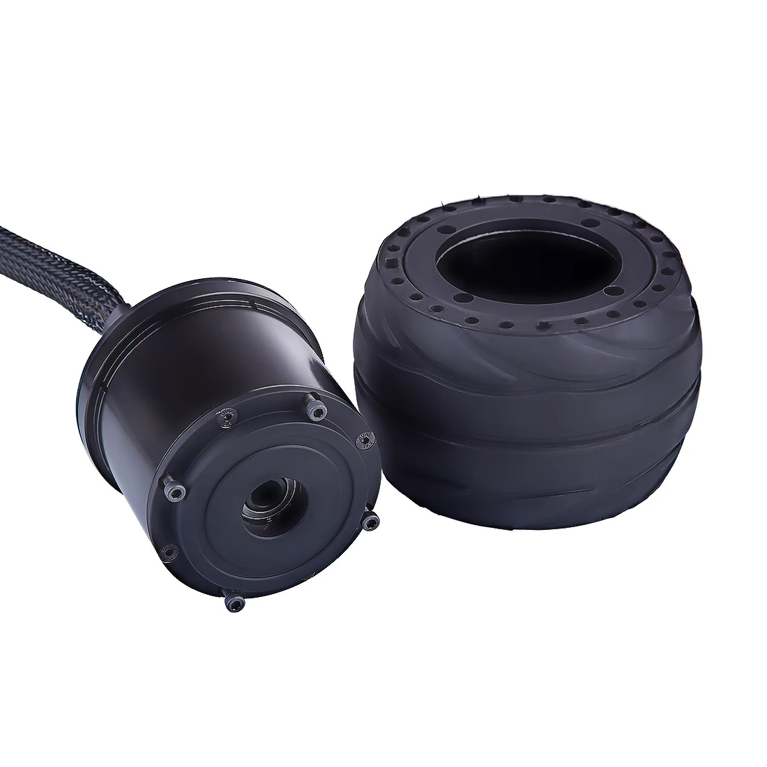 US $217.19 2Pcs 105 X 66mm Maple Leaf Type Hub Motor With Replaceable All Terrain Rubber Wheels Black