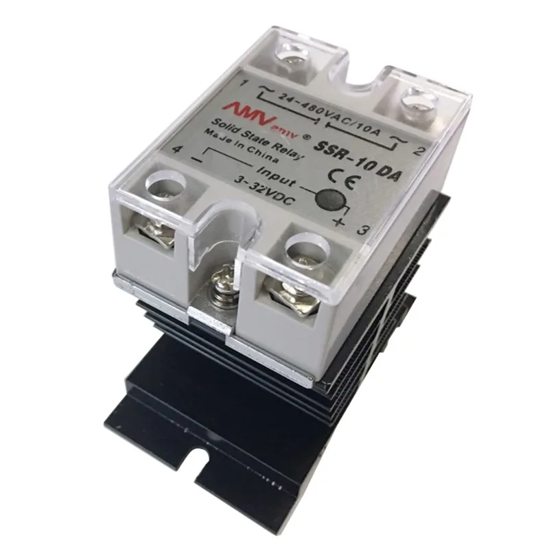 SSR-25 DA 10A 3-32V DC/24-380 V AC твердотельное реле и радиатор
