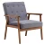 (75 x 69 x 84)cm Retro Modern Wooden Single Chair  Grey Fabric US Warehouse In Stock 1