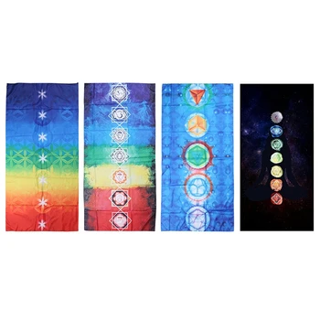 

Bohemia Wall Hanging India Mandala Blanket 7 Chakra Colored Tapestry Rainbow Stripes Yoga Mat