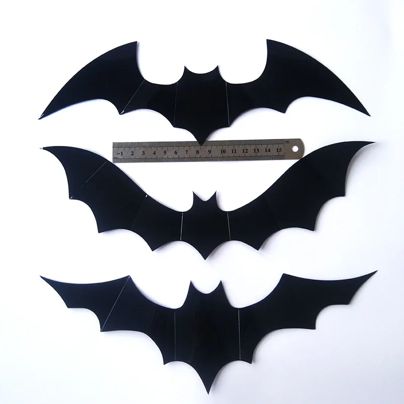 

Halloween Decoration PVC Super Large Bat Wall Sticker Bat Decoration Sticker 12 Pieces Decals For Bedroom Home Decoration