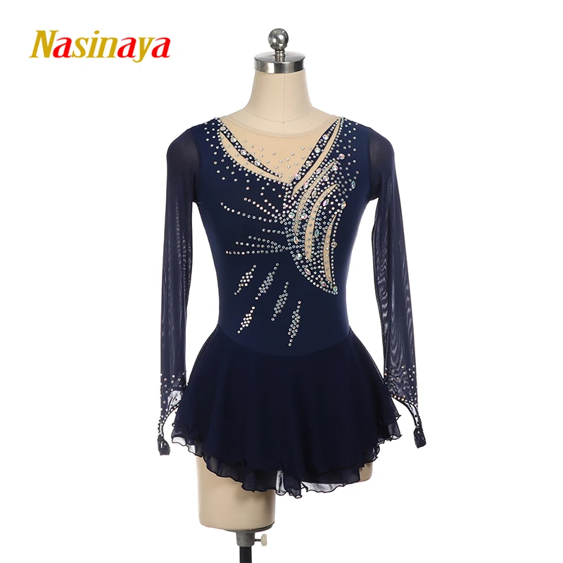 

Nasinaya Figure Skating Dress Customization Competition Women's Skirt Children's Gymnastics Show Long Sleeve Clothing