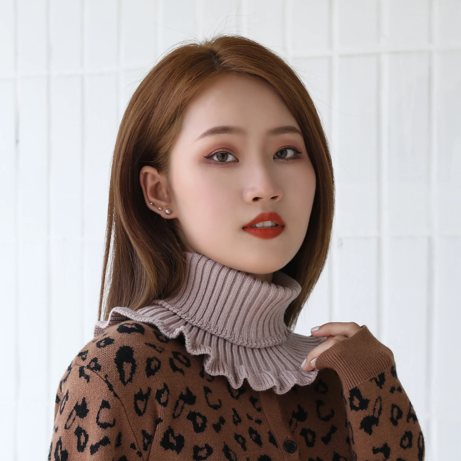 Плотный Универсальный воротник с высокой горловиной однотонный