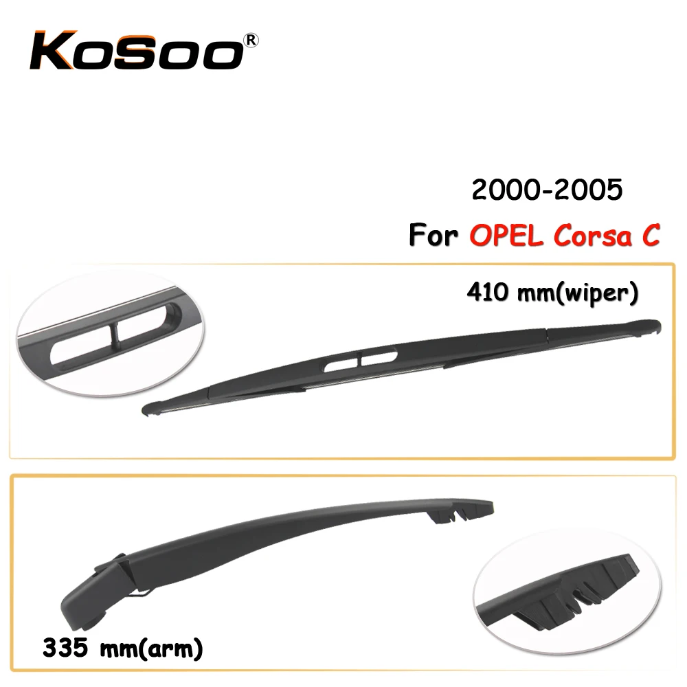 KOSOO escobilla de limpiaparabrisas trasera para coche Corsa C,410mm, 2000 2005, limpiaparabrisas de ventana trasera, accesorios para coche|Limpiaparabrisas| - AliExpress
