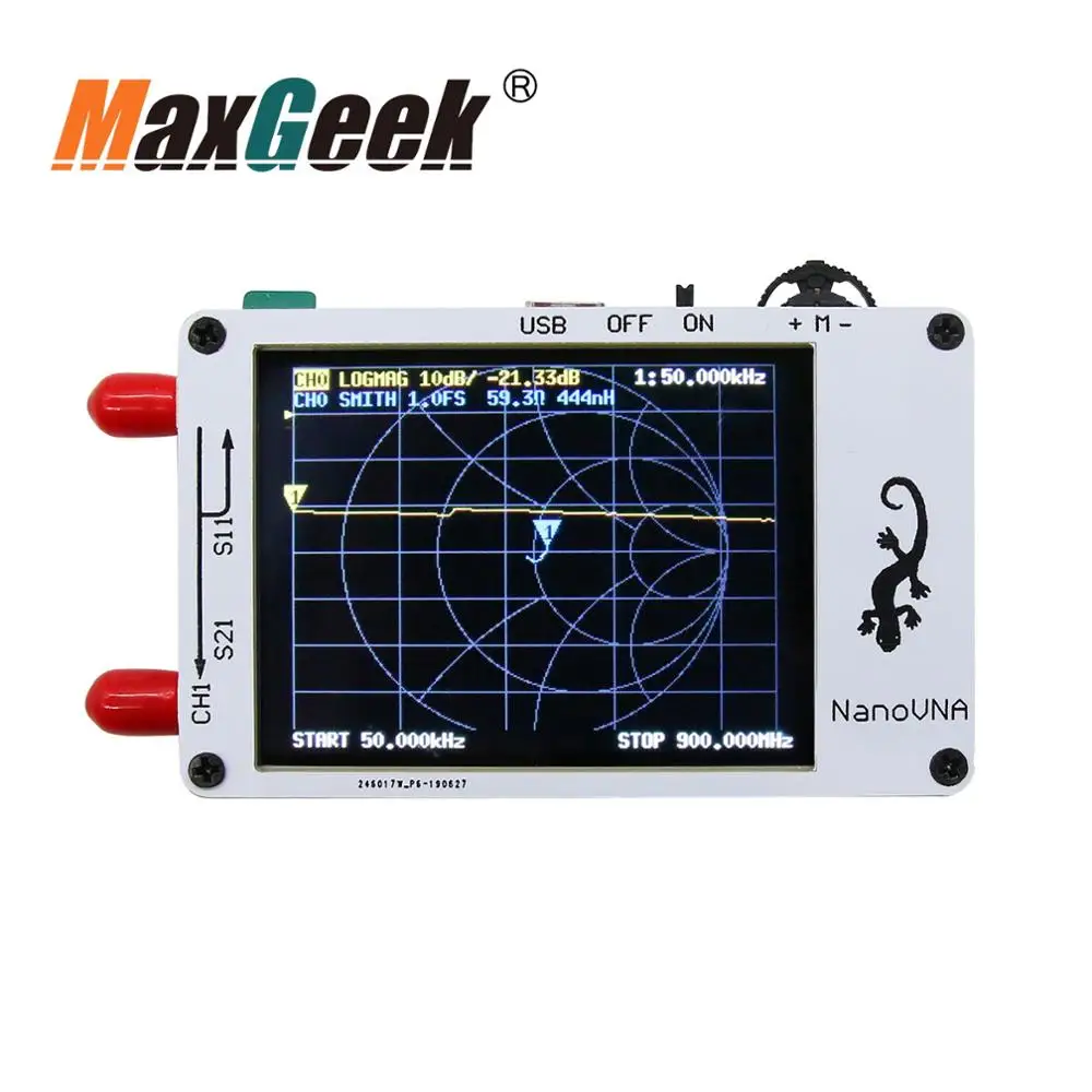 Векторный анализатор сети Maxgeek 50 кГц 900 МГц NanoVNA HF VHF UHF антенны TFT экран 2 8