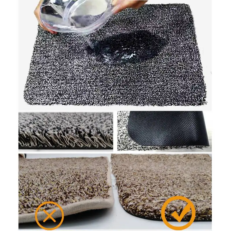 Indoor Doormat Absorbent Mats PVC Backing Door Mat for Human, Pet, Front/Back/Garage Door Floor Mud Dirt Trapper Mats New Qgnv