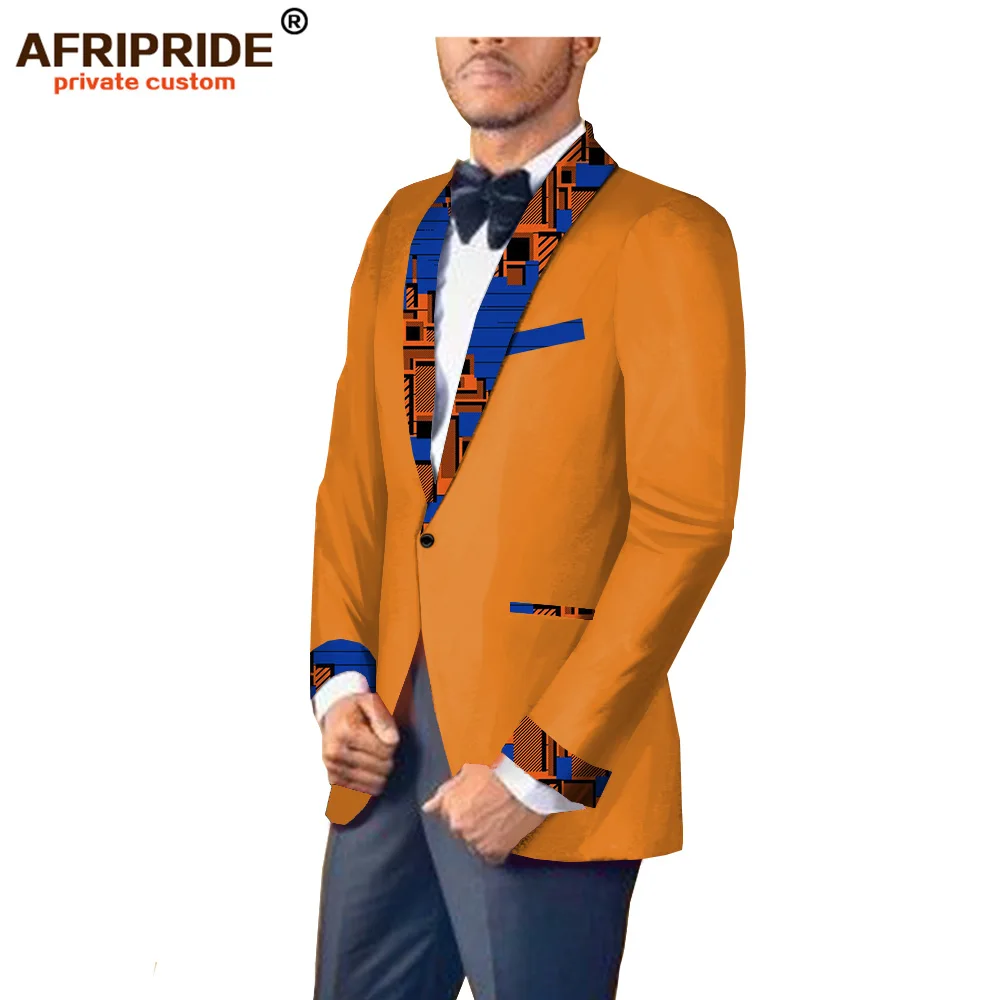 Африканский принт, весенне-осенний костюм, куртка для мужчин, AFRIPRIDE, сшитый с длинным рукавом, с одной пуговицей, костюм, куртка A1814002 - Цвет: 518