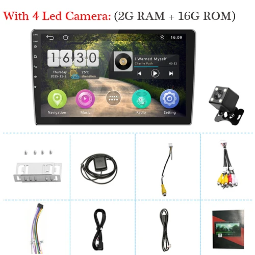 2G 16G 4LED Light AMPrime 10," Автомобильный мультимедийный плеер 2 din Android автомобильный стерео радио Bluetooth wifi Аудио Mirrorlink MP5 плеер с задней камерой - Цвет: 2G 16G 4LED Light