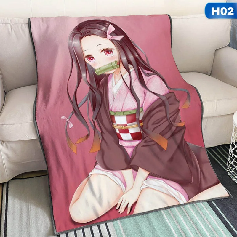 Одеяло Kimetsu No Yaiba для косплея «сделай сам», мягкий фланелевый теплый воздушный плащ, размер s 150*100 см - Цвет: 2