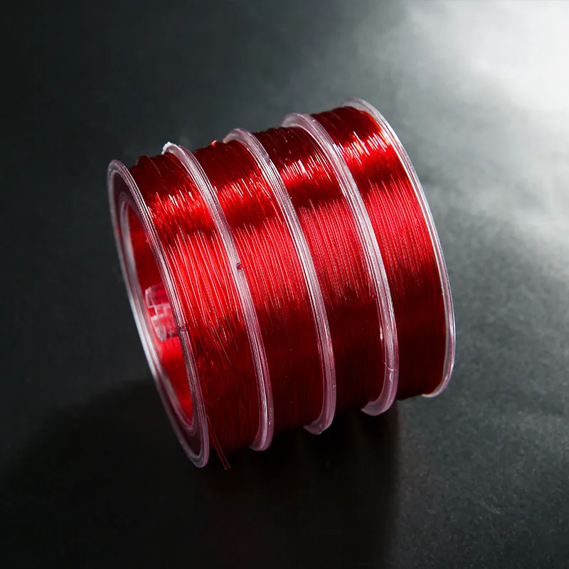 

Imported flat red crystal elastic line Manual diy woven beaded bracelet elastic line necklace jewelry accessories rope