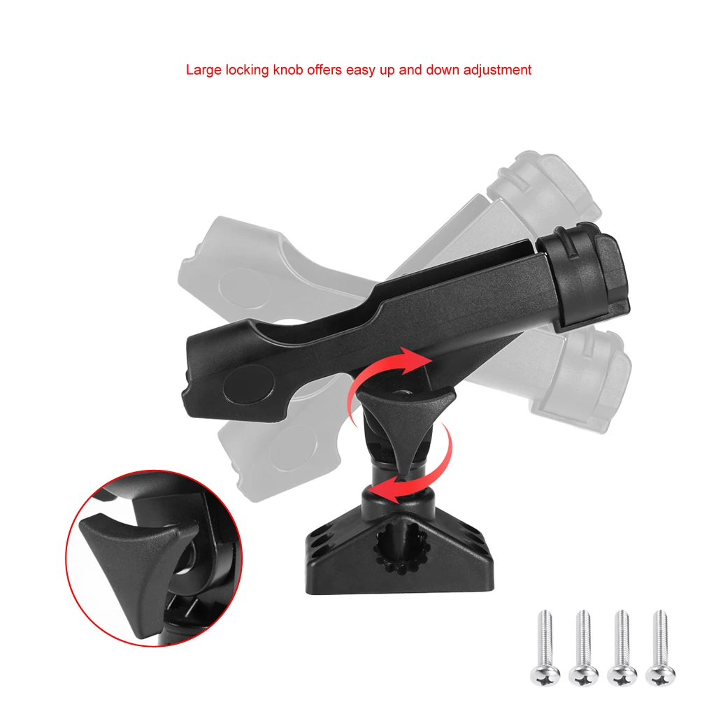 ABS Adjustable Boat Fishing Rod Rack Holder Device Pole Kayak Support Fixer  Fix Pole Rotatable Mount Inflatable Accessories