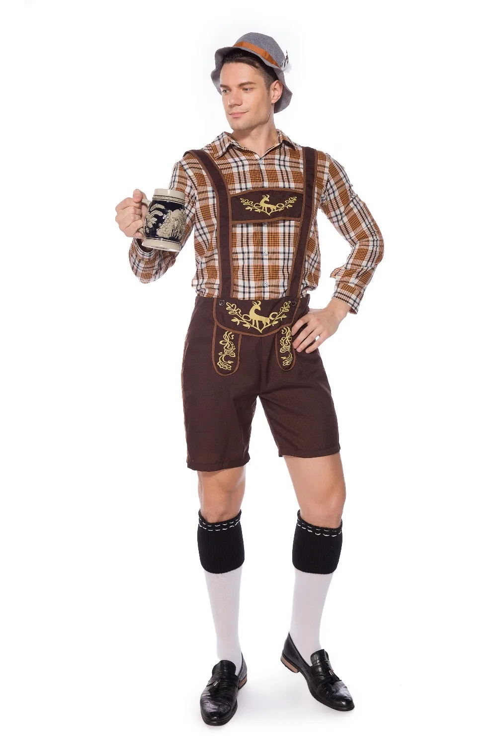 Traditional Adult Men's Oktoberfest Costumes German Bavarian Beer Male Cosplay Halloween Octoberfest Festival Party Clothes