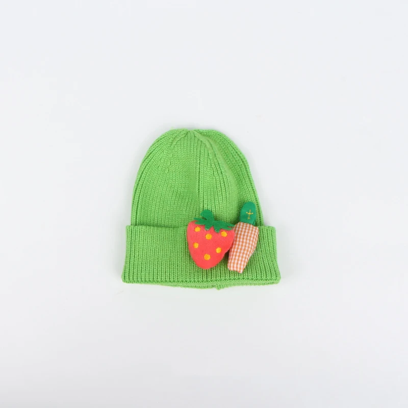 Green Mother Детские шляпы для мам ярких цветов на осень-зиму, теплые шапки для маленьких мальчиков и девочек, Милая Детская Хлопковая шапочка с фруктами и овощами, От 3 до 8 лет - Цвет: Green Mother