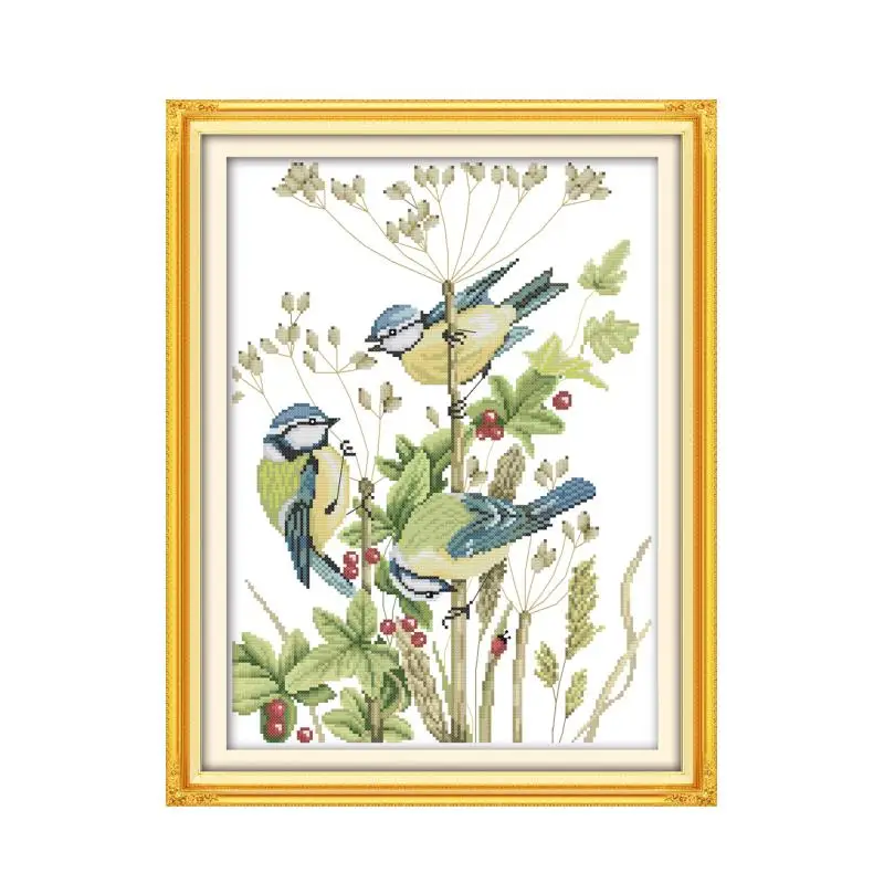 Набор для вышивки крестом 3 little birds aida 14ct 11ct холсты стежков с принтом рукоделие