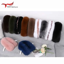 Лисий меховой воротник, натуральный мех, теплый шарф для нагрудника, натуральный мех, женский зимний пуховик, шерсть, воротник, модные шарфы для девочек