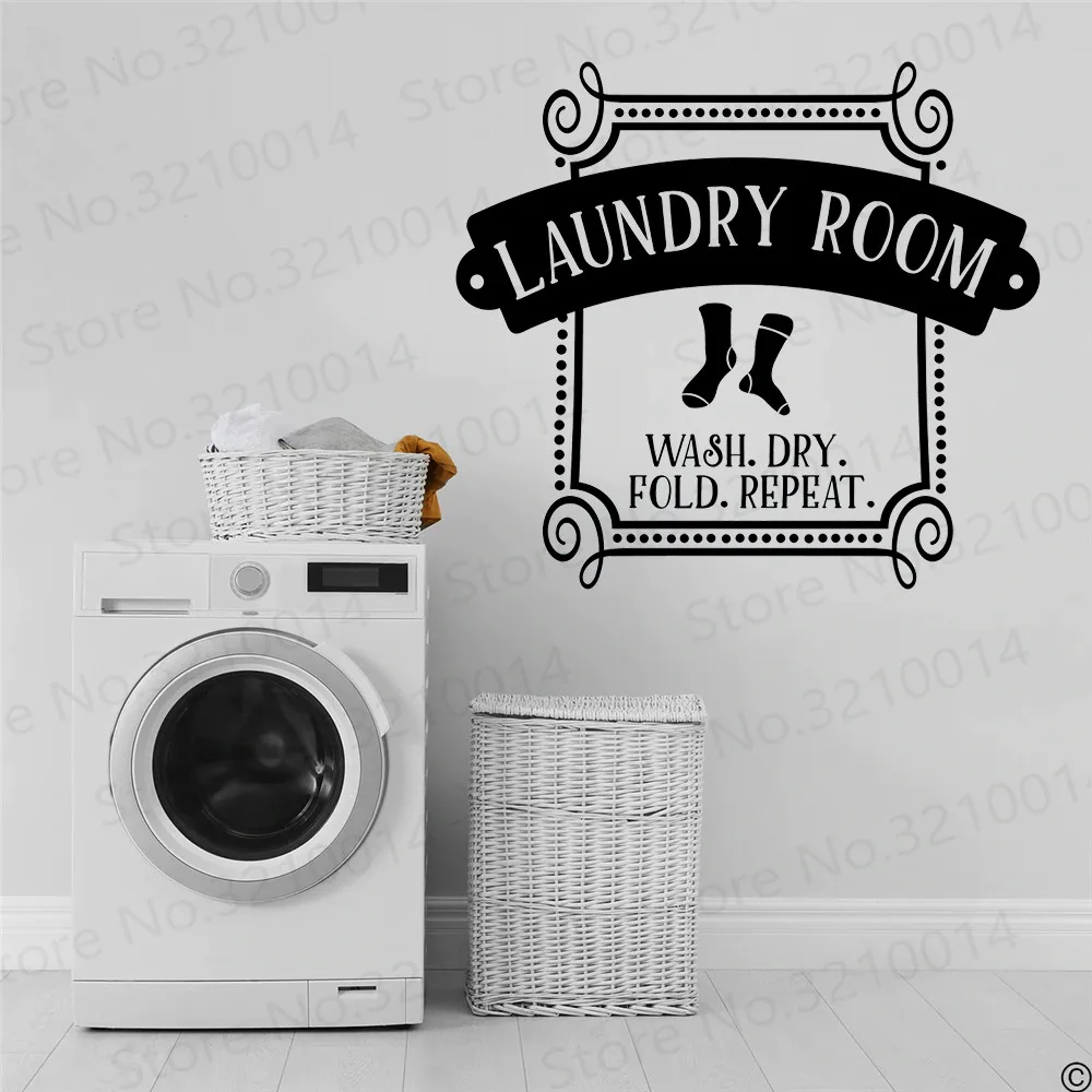 Laundry Wall Sticker Removable Wall Stickers Diy Wallpaper Decor Living Room 
