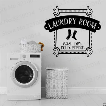 

Laundry Room Wall Sticker Removable Poster Laundry Store Sign wallpaper Home Decor PW235