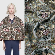 100x150 см большой цветок жаккрд полиэстер металлик ткань для женщин осенние платья юбки брюки и костюм DIY шитье