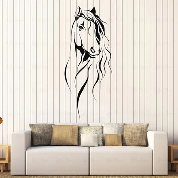 

Beautiful Horse Head Wall Decal Pet Animal Art Decor Office Vinyl Wall Stickers For Living Room Chinese Style Decoration Theme