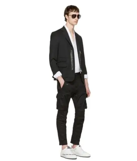 XS-5XL, новинка, Мужская одежда, модный костюм с двойным разрезом на молнии спереди, повседневное нарядное платье для волос, большие размеры, костюмы