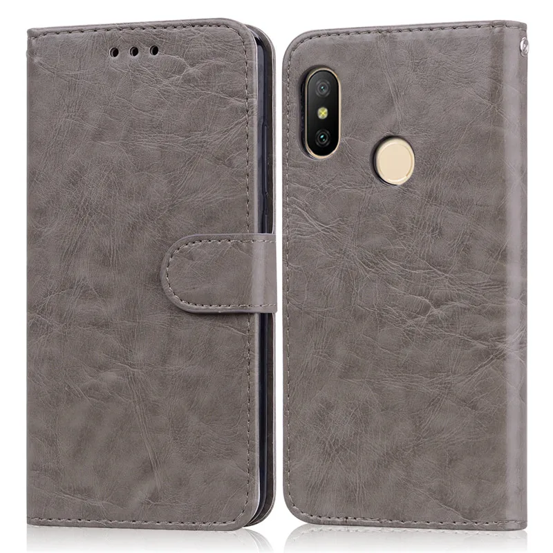 Xiaomi mi A2 Lite чехол TPU Защитный чехол Чехол-портмоне с откидной крышкой чехол для Xiaomi mi A2 флип чехол для Xiaomi mi A2 lite Red mi 6 Pro кожаный чехол - Цвет: Gray
