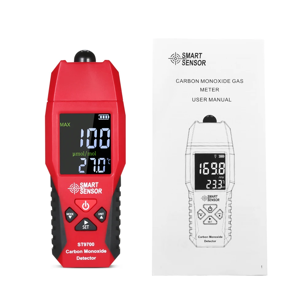 Умный датчик ST9700 0 1000ppm ручной детектор угарного газа с высокоточным измерителем