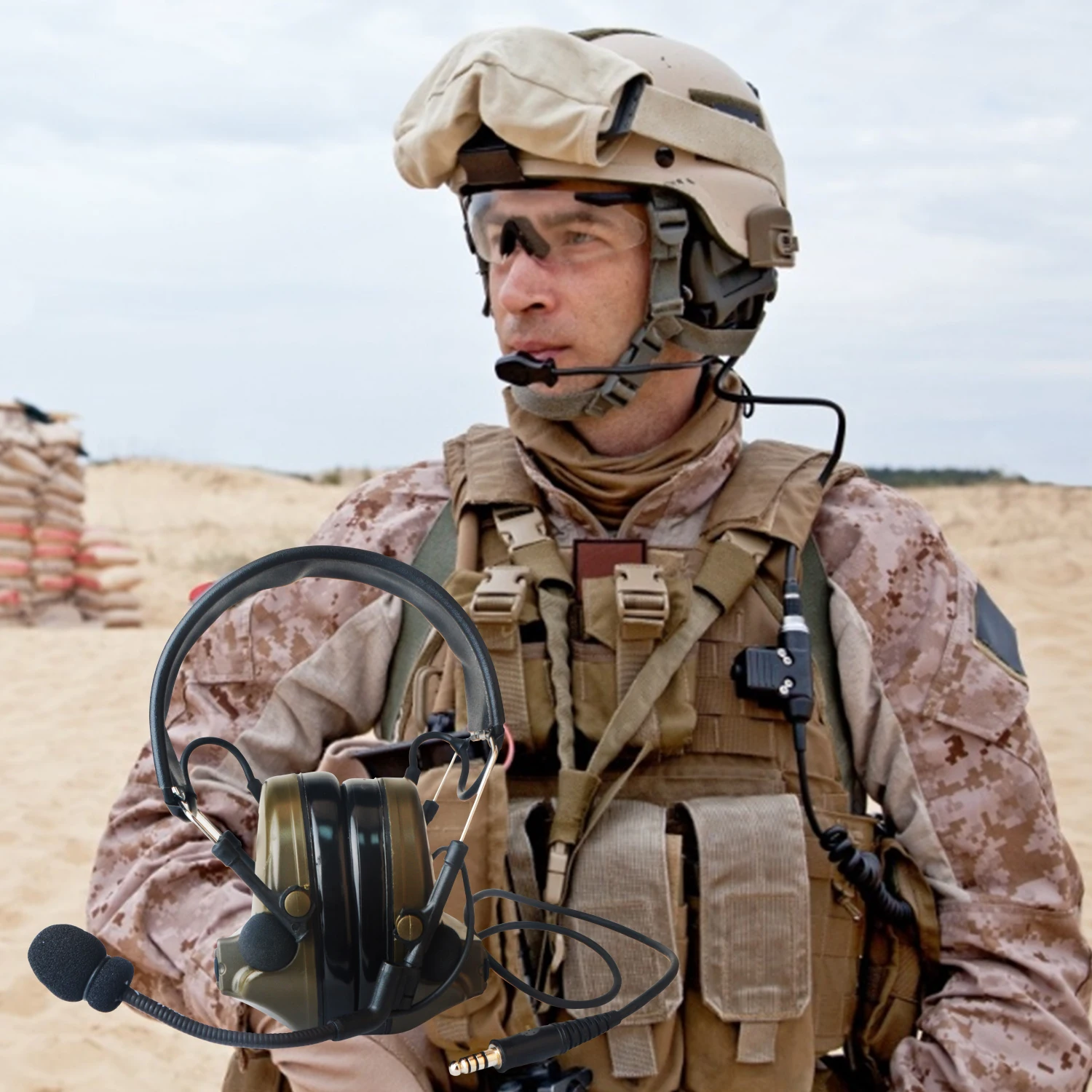 Walkie Talkie U94 Ptt Ktype Actical Heavy Duty Noise Reduction Headset