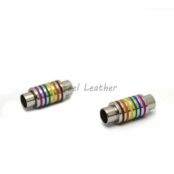 

20pcs/lot Hole: 6mm stainless steel enamel rainbow clasps for gay lesbian bracelets making gay pride jewelry findings wholesale