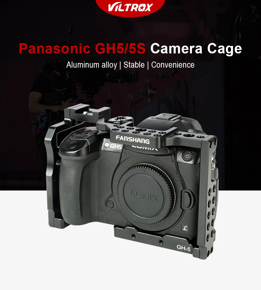 Viltrox камера клетка для Panasonic GH5 GH5S камера защитный чехол с 1/4 ''3/8'' винт Следуйте Фокус ручка сцепление клетка комплект