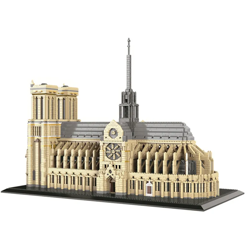 US $142.32 7380pcs NotreDame De Paris Building Blocks City Bricks Diamond Architecture Micro Bricks Children Toy Model Toys Christmas Gift