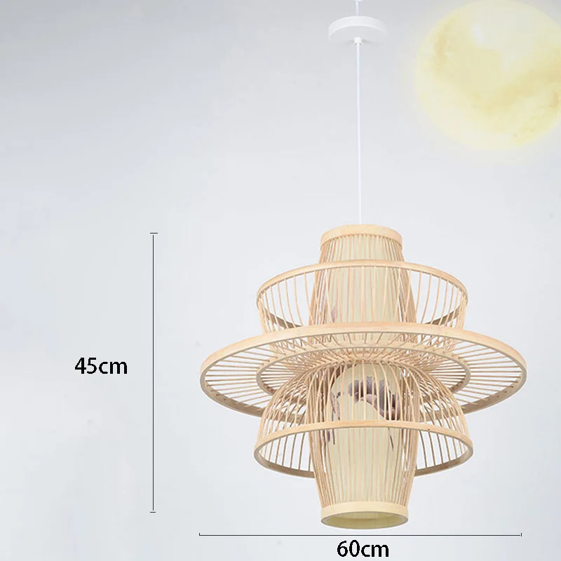 Chinese Style Bamboo Pendant Lights for Restaurant Living Room Loft Pendant Lamp Light Fixture Kitchen Hanging Lamps Lights