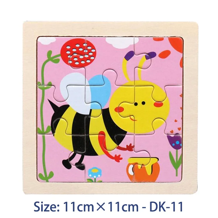 New Sale 38 Style Cartoon Wooden Puzzle Children Animal/ Vehicle Jigsaw Toy 3-6 Year Baby Early Educational Toys for Kids Game 25