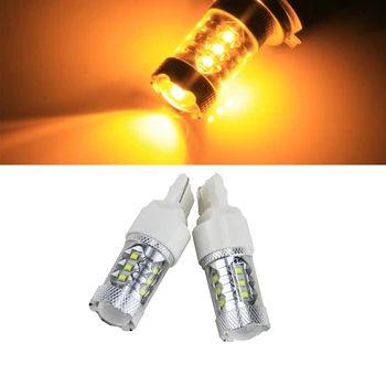 

2PCs White High Power 30W/50W/80W 7440 T20 LED Bulbs For Car Reverse Lights / Signal /Backup DRL Lights