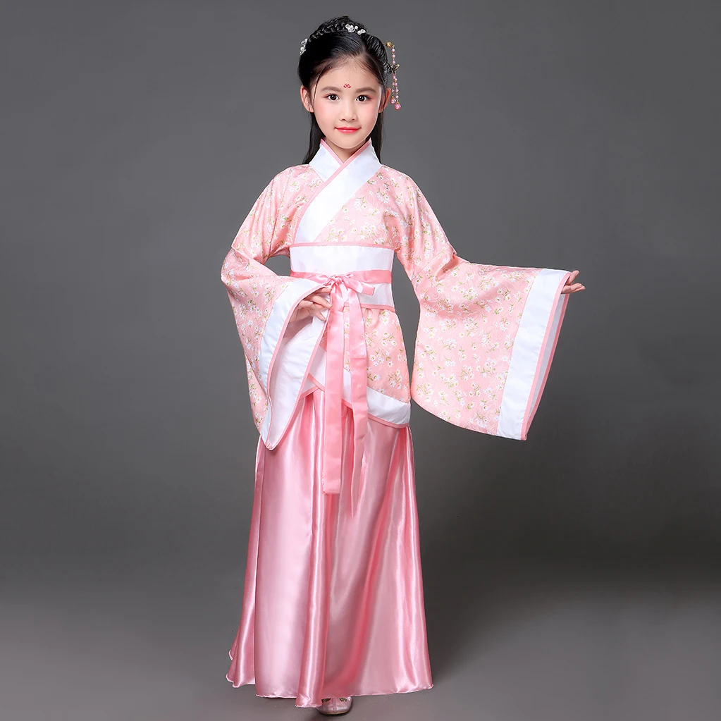 Hanfu Kid традиционная Китайская древняя одежда женские костюмы для девочек детское