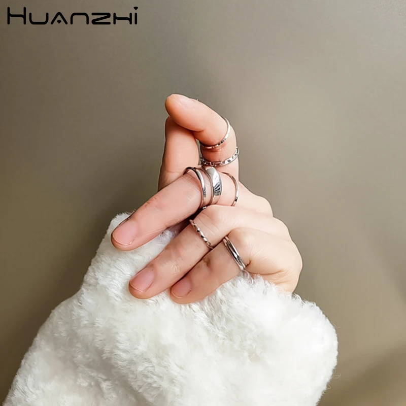 HUANZHI 2020 новый Корейский минималистский Мода 7 шт./компл. металлический