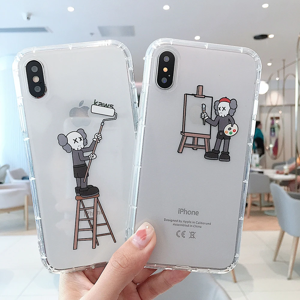 

Cartoon silicone phone case for 6S 7 8 iPhone h and 6 6S 7 8 Plus and iphoneX XS XR XSMAX anti-drop transparent FUNDA