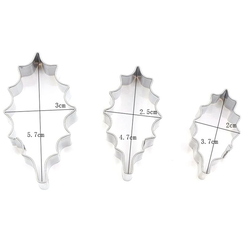 3pcs/set Carnation Flower Molds Stainless Steel Christmas Leaf Cutter Set For Sugar Wedding Cake Decoration Fondant Tools | Дом и сад