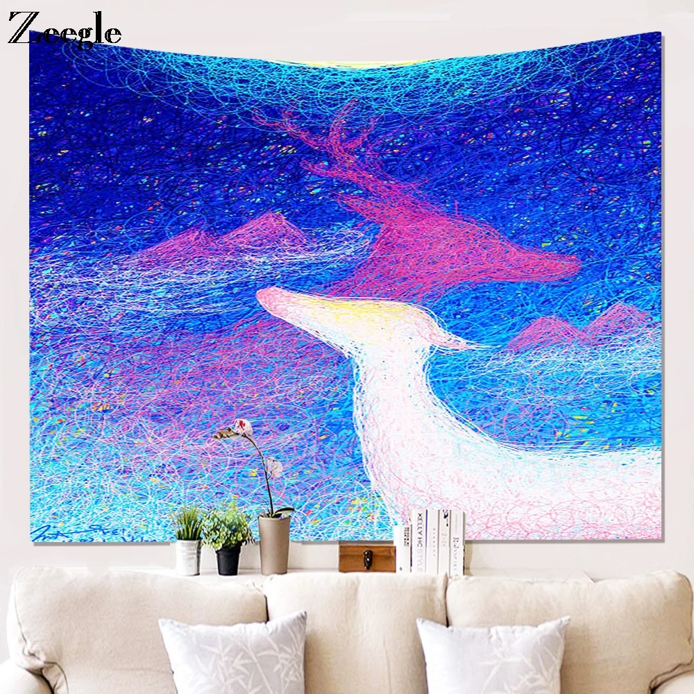 Zeegle Cartoon Creative Art Carpet Blanket Yoga Mat Decorative Tapestry for Home Beach Towel Picnic Mat Wall Hanging Tapestry